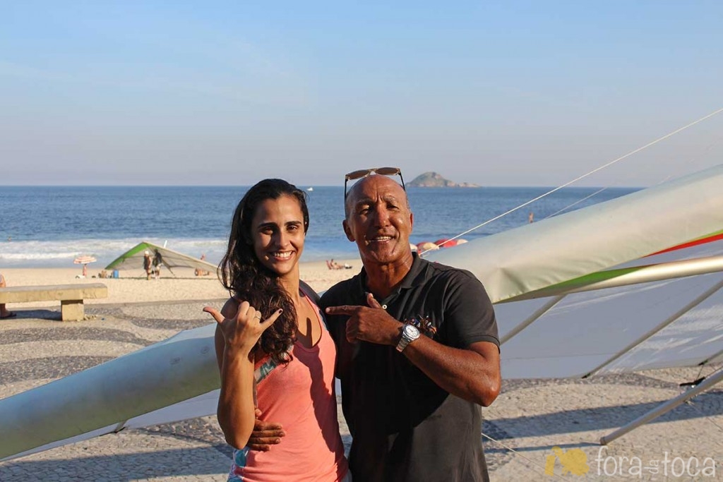 eu e Mosquito em 2013 na praia de São Conrado depois do voo